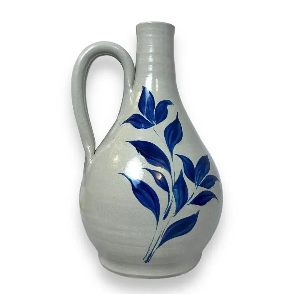 Williamsburg Pottery Lamp Base Only Yorktowne Salt Glaze Stoneware Jug Floral